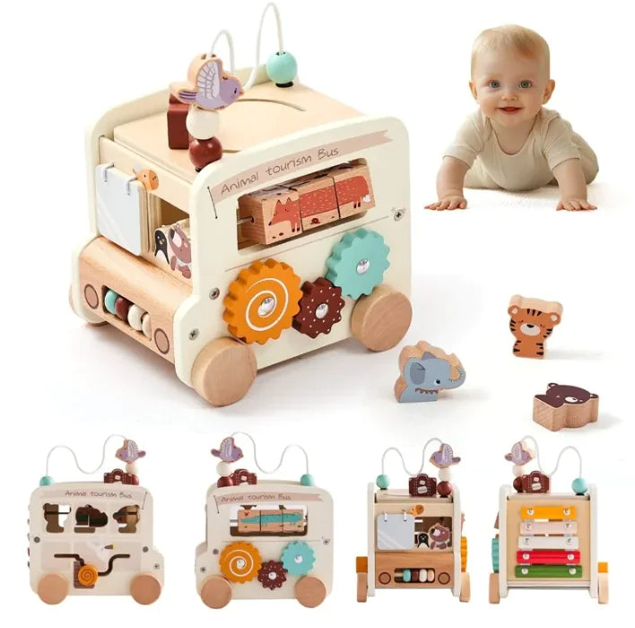 Wooden Bus Toy for Creative Play