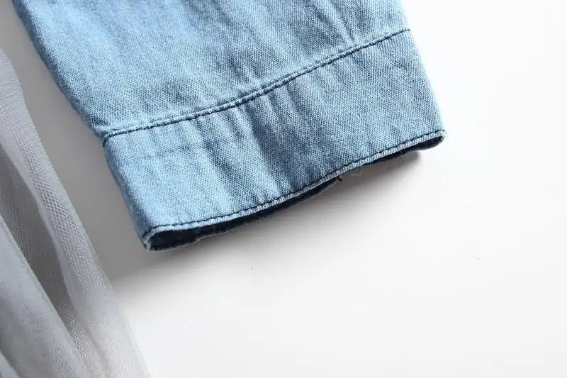 Long-Sleeve Denim Tutu Dress for Girls