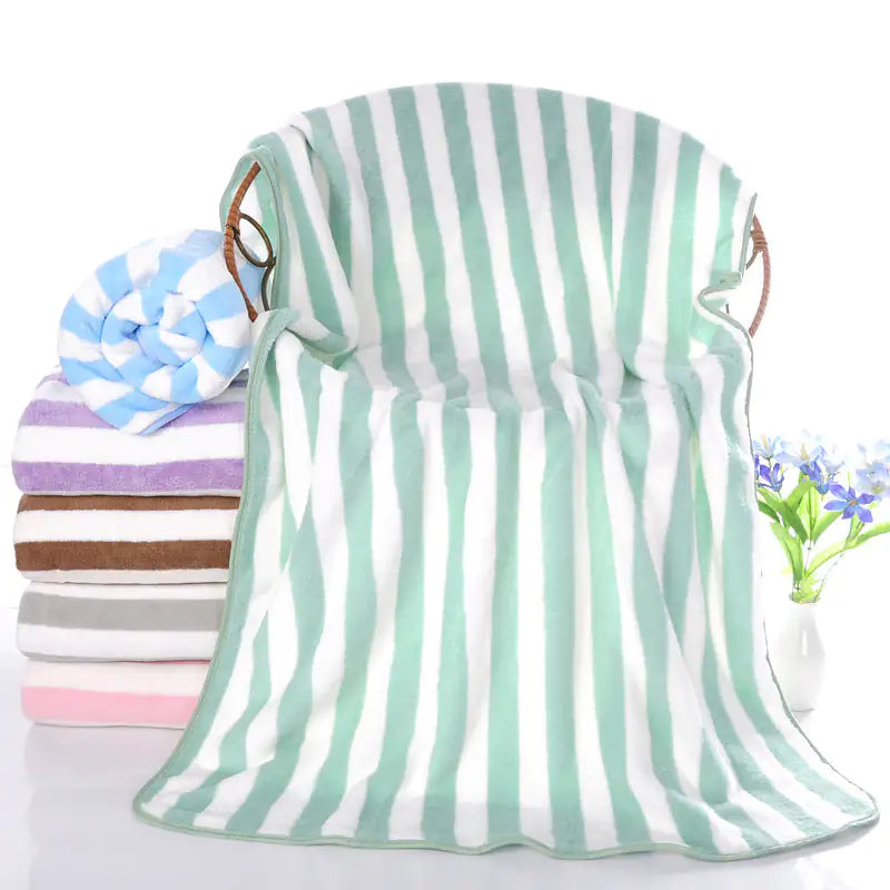 Ocean Breeze Coral Velvet Beach Towels - Soft, Absorbent & Stylish