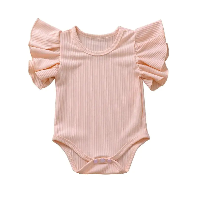 Soft Ruffled Sleeve Baby Girl Bodysuit