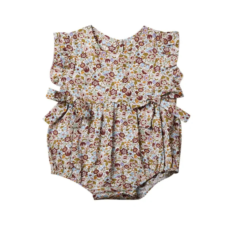 Floral Ruffle Summer Romper for Girls