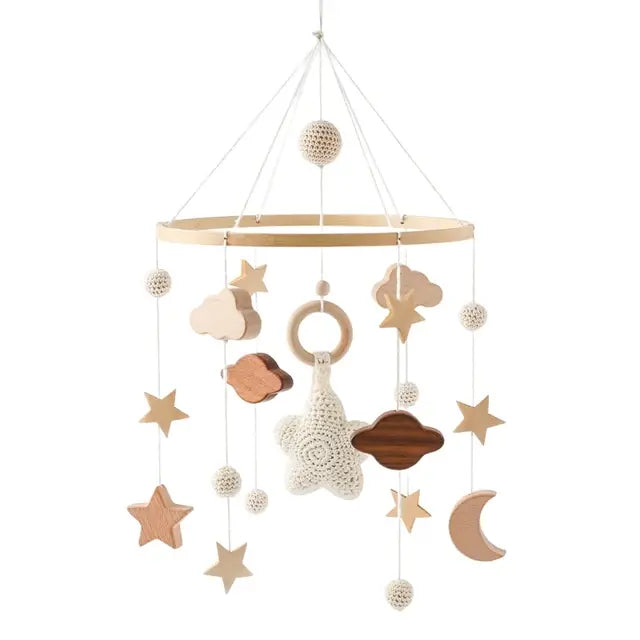 Crib Mobile Bed Bell with Calming Melodies and Rotating Characters