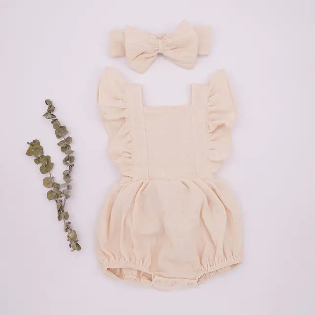Pretty Organic Cotton Summer Playsuit for Girls