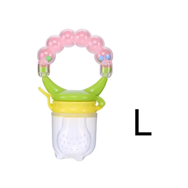Squeeze Bottle Feeder – One-Handed Feeding with Reusable Silicone Spoon and Fruit Nibbler