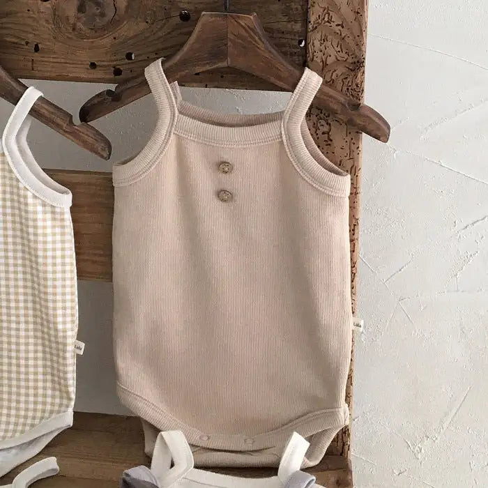 Summer Printed Cotton Sling Romper for Girls