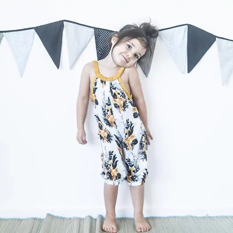 Sleeveless Yellow Floral Play Romper