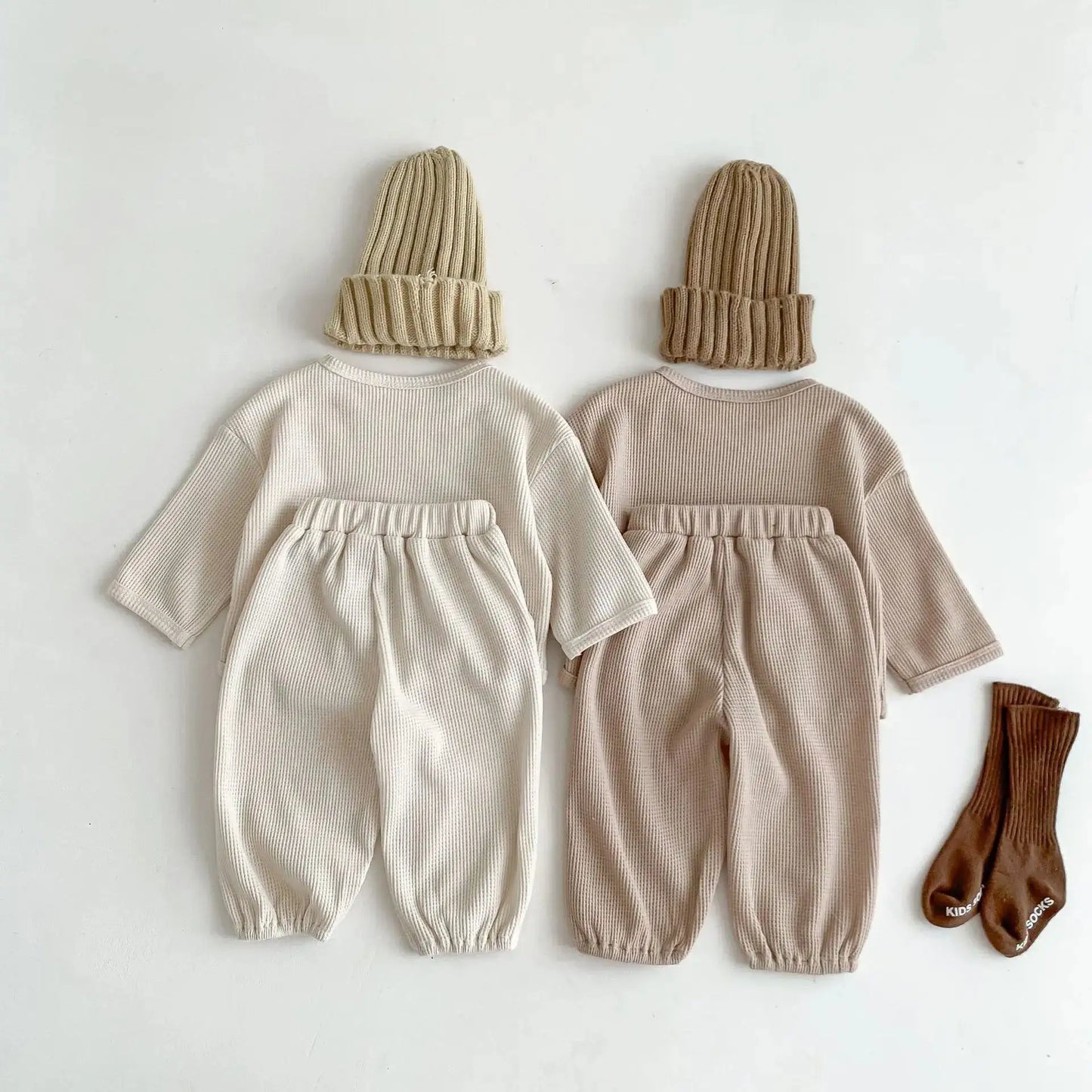 Bear Waffle Texture Toddler Comfort Set