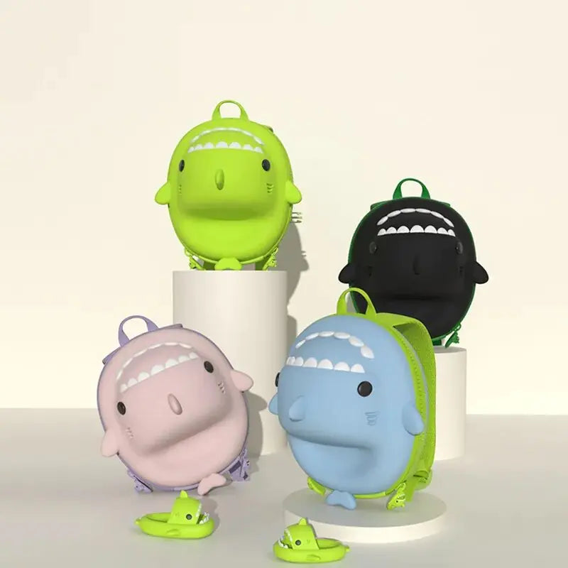 Children's Cartoon Shark Backpack – Fun, Durable, and Waterproof