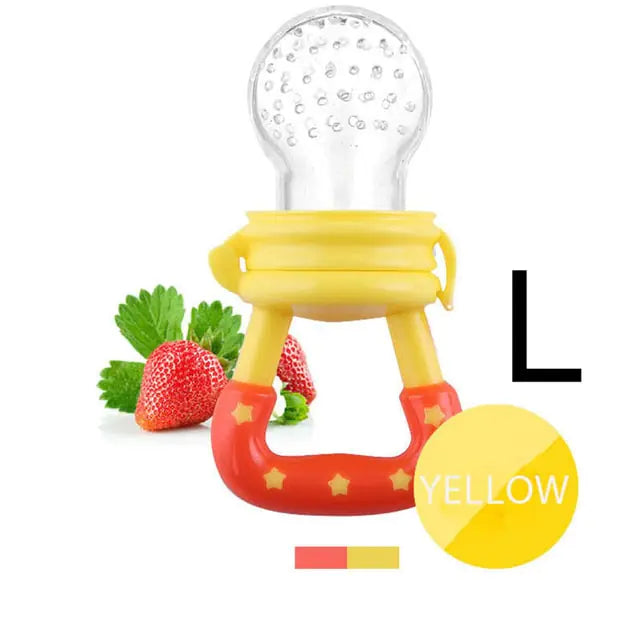 Squeeze Bottle Feeder – One-Handed Feeding with Reusable Silicone Spoon and Fruit Nibbler