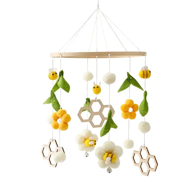Crib Mobile Bed Bell with Calming Melodies and Rotating Characters