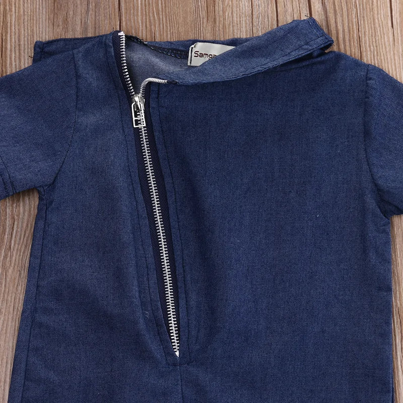 Soft Denim Romper Jumpsuit for Toddlers – Comfortable, Durable, and Stylish