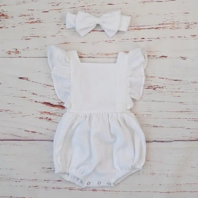 Pretty Organic Cotton Summer Playsuit for Girls