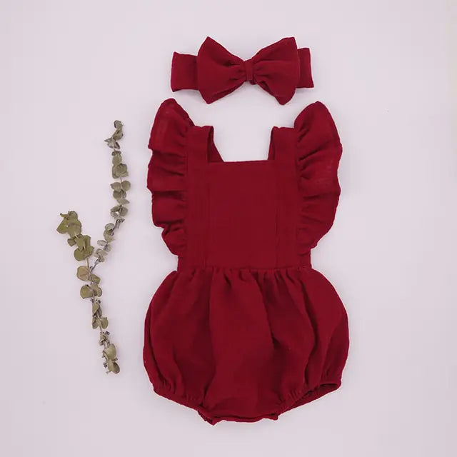Pretty Organic Cotton Summer Playsuit for Girls
