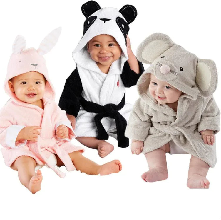 Animal-Shaped Baby Bathrobe – Panda, Mouse & Bunny Styles