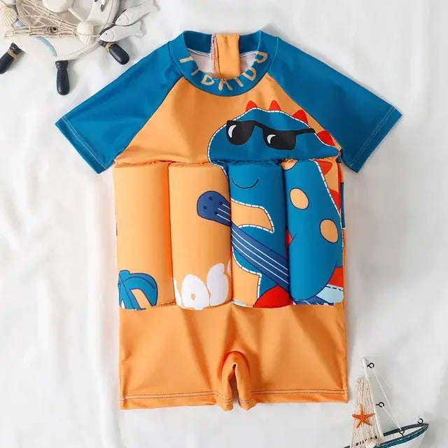 Splash & Play: Cartoon Float Rash Guard Swimsuit