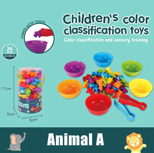 Rainbow Counting Toddler Game Set - Early Education Math & Cognitive Toy