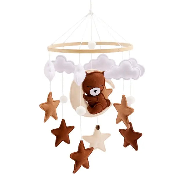 Crib Mobile Bed Bell with Calming Melodies and Rotating Characters