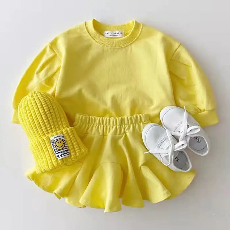 Cute Baby Girl Skirt and Sweater Ensemble