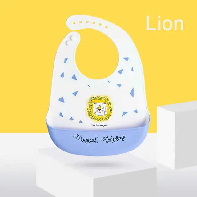 Silicone Baby Bib with Adjustable Neck Strap