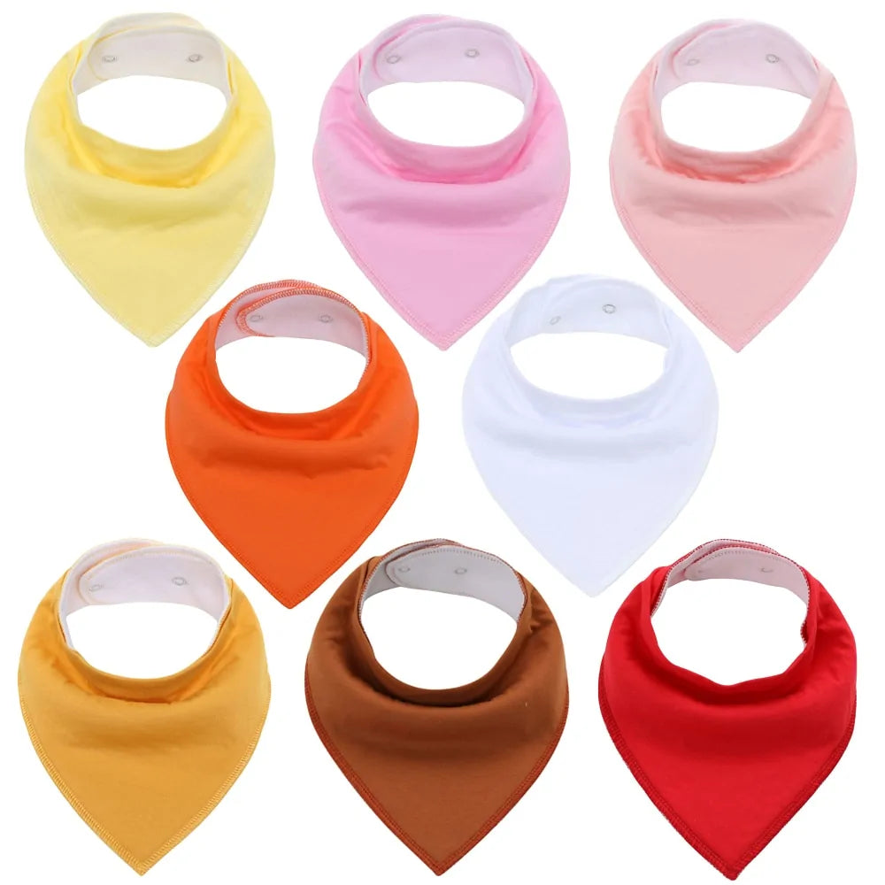 8-Piece Organic Cotton Baby Bandana Bibs - Soft, Absorbent & Stylish