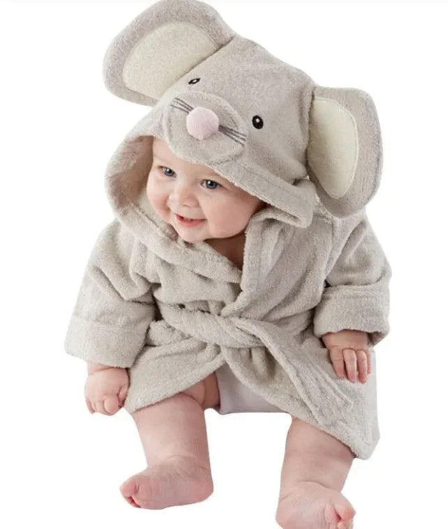 Animal-Shaped Baby Bathrobe – Panda, Mouse & Bunny Styles