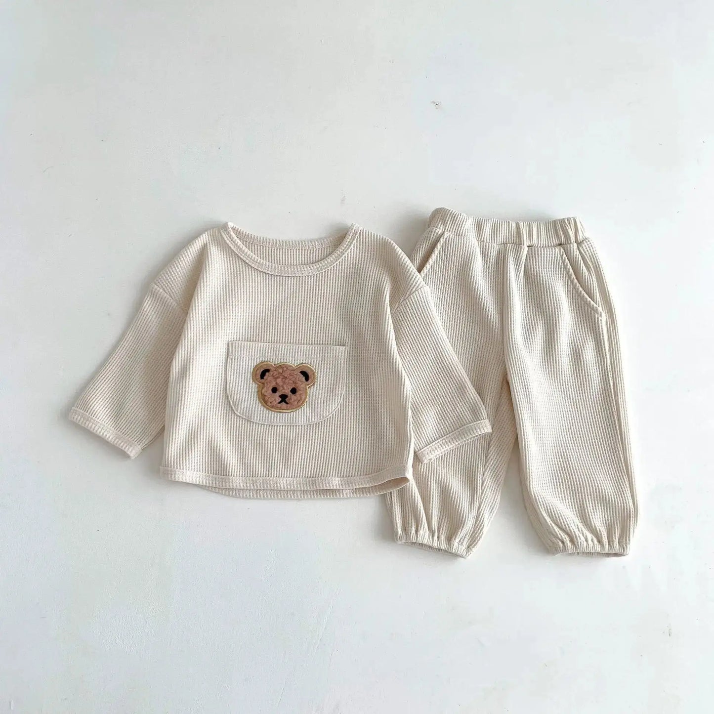 Bear Waffle Texture Toddler Comfort Set