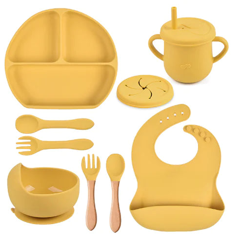 8Pcs/Set Silicone Children Tableware – Safe, Colorful, and Durable Mealtime Essentials
