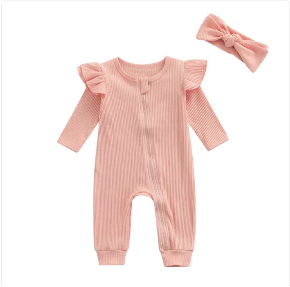 Premium Cotton Baby Romper with Matching Headband