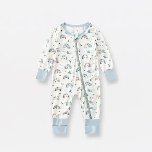 Bamboo Fiber Baby Zippered Romper – Soft, Eco-Friendly, and Comfortable for Newborns