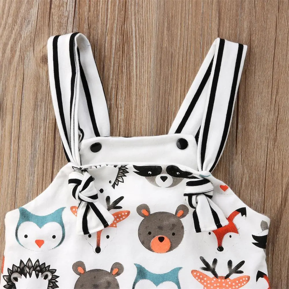Strappy Animals Print Overall for Boys
