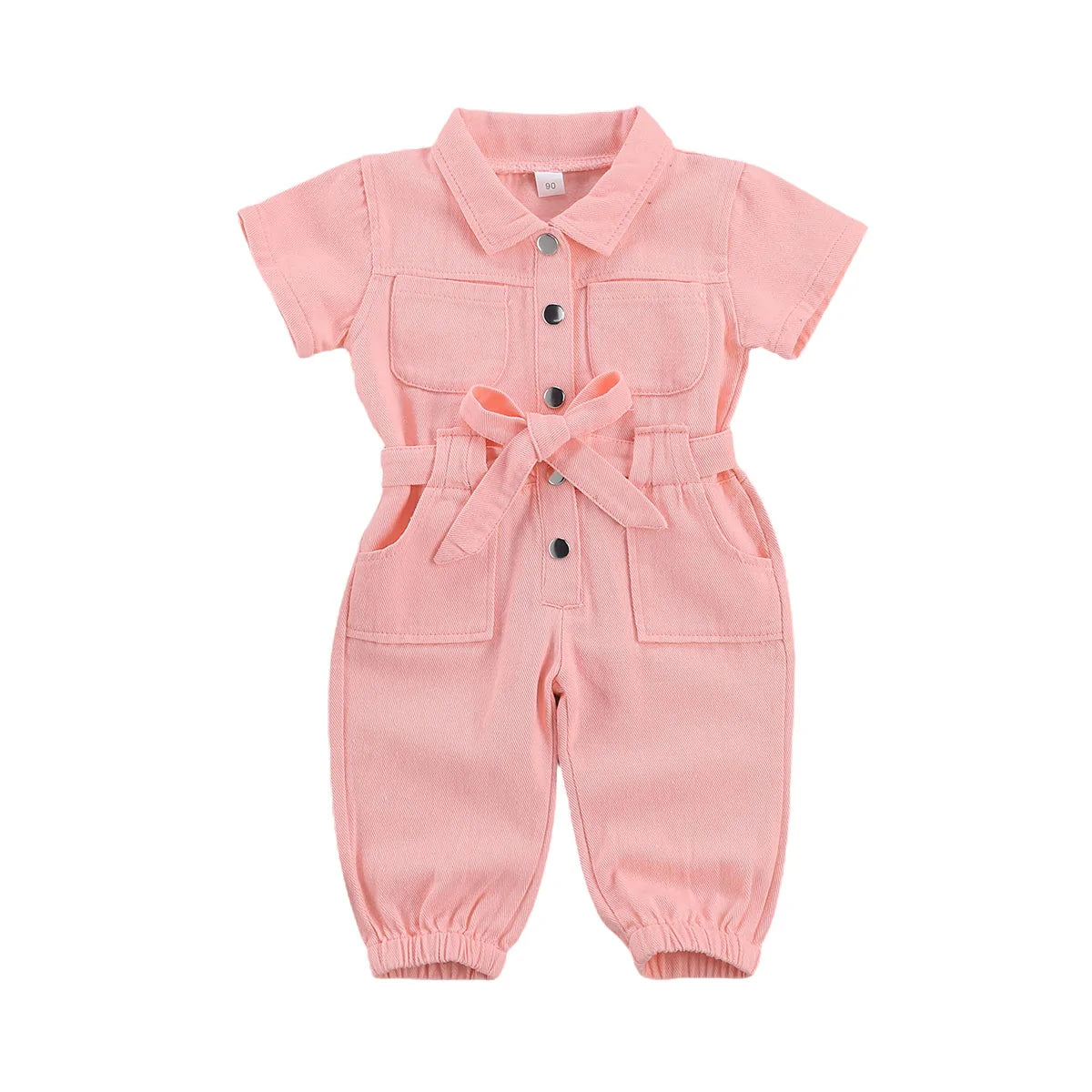 Stylish Girl's V-Neck Cotton Jumpsuit