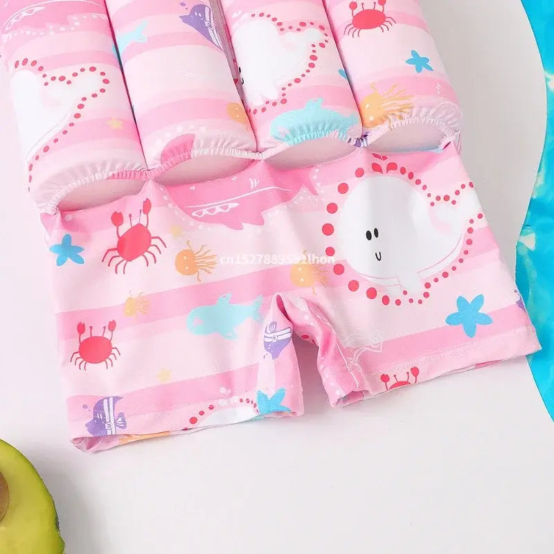 Splash & Play: Cartoon Float Rash Guard Swimsuit
