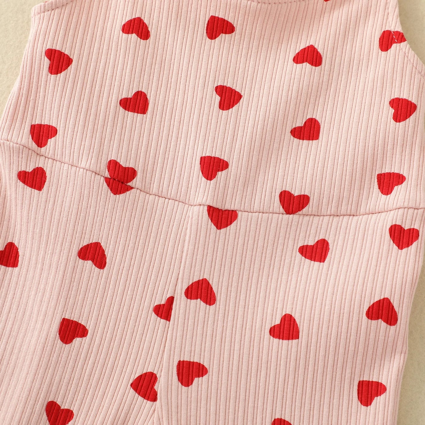 Baby Love Heart Print Romper for Girls