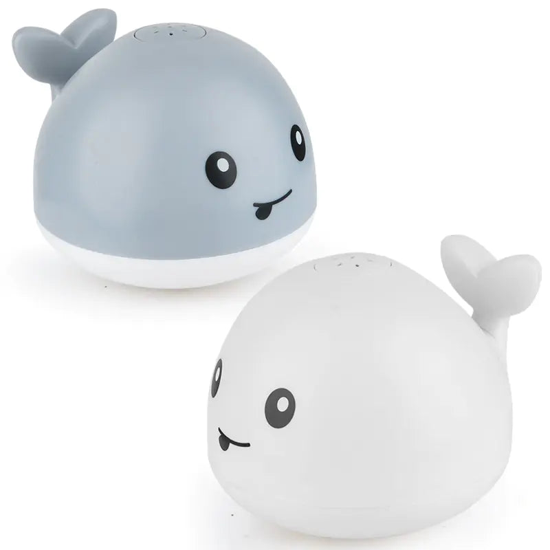 Baby Shower Whale Induction Water Spray Toy – White & Grey