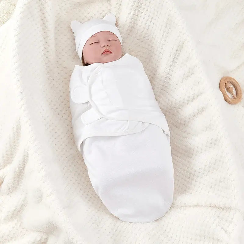 Cotton Baby Swaddle Blanket and Hat Set – Soft, Breathable, and Adorable Newborn Essentials (0-3 Months)