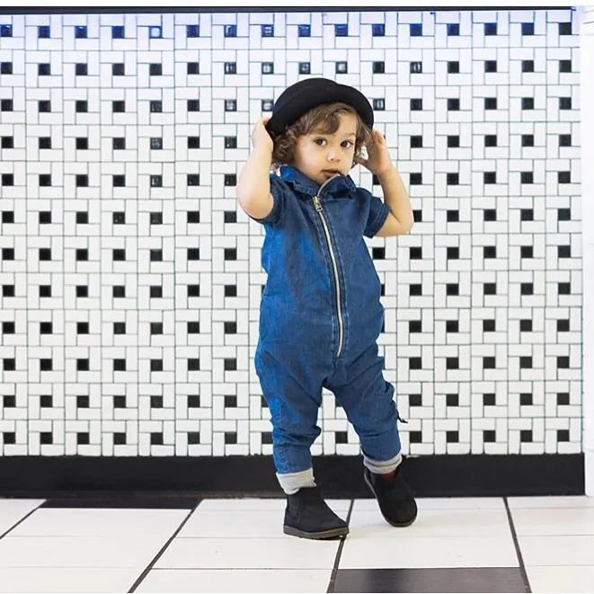 Soft Denim Romper Jumpsuit for Toddlers – Comfortable, Durable, and Stylish