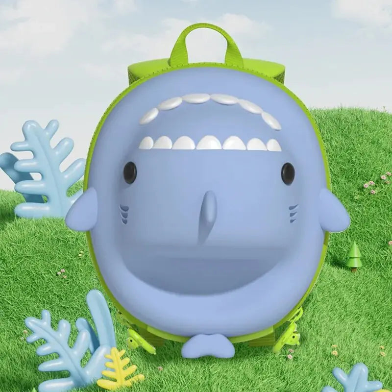 Children's Cartoon Shark Backpack – Fun, Durable, and Waterproof