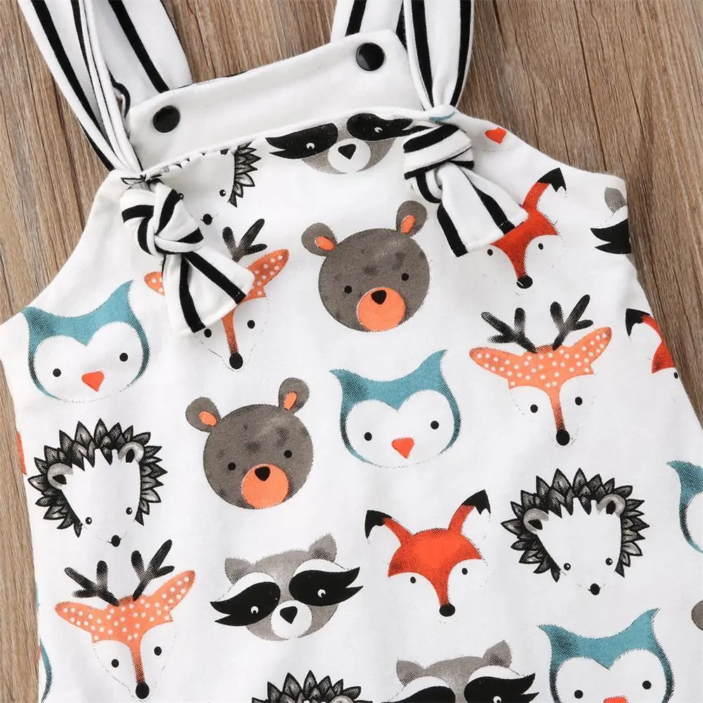 Strappy Animals Print Overall for Boys