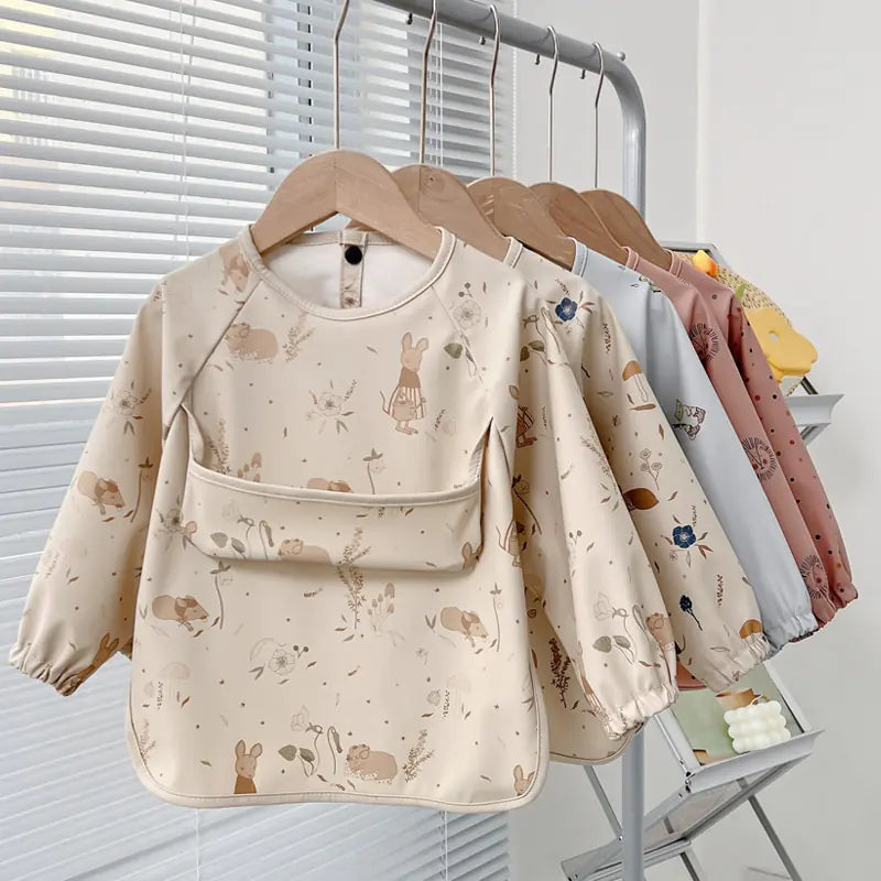 Cute Toddler Long Sleeve Waterproof Bib Apron