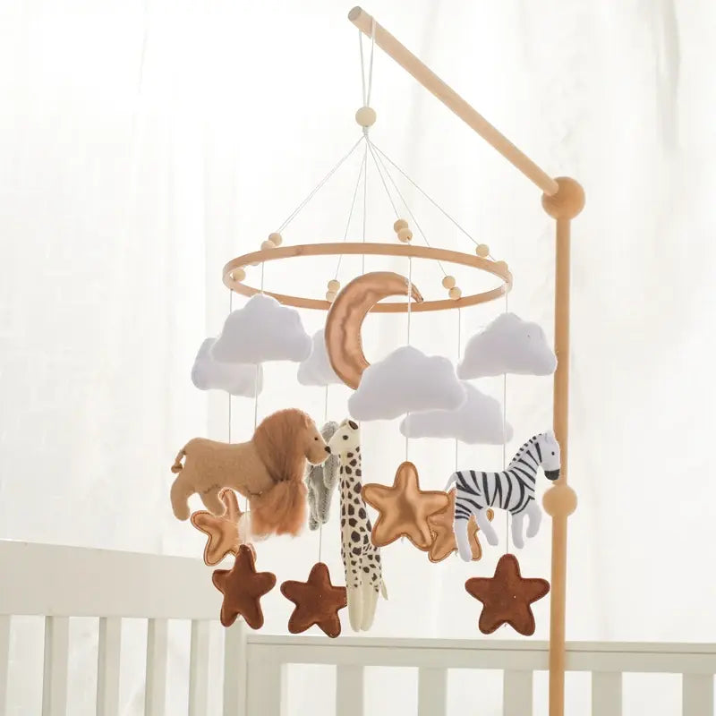 Crib Mobile Bed Bell with Calming Melodies and Rotating Characters