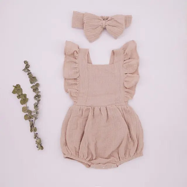 Pretty Organic Cotton Summer Playsuit for Girls
