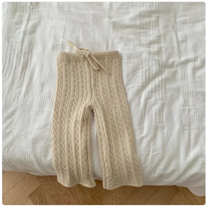 Children's Fried Dough Twists Sweater Solid Colour Set