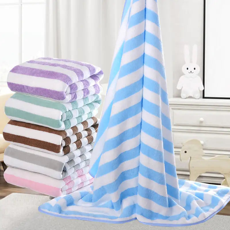 Ocean Breeze Coral Velvet Beach Towels - Soft, Absorbent & Stylish