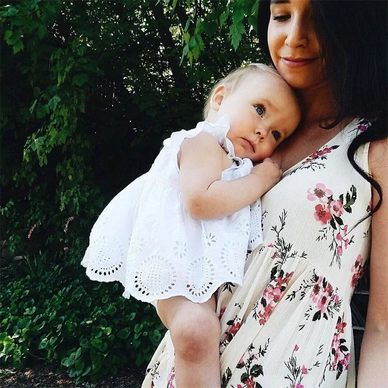 Adorable White Cotton Romper with Detail for Baby Girl
