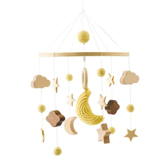 Crib Mobile Bed Bell with Calming Melodies and Rotating Characters