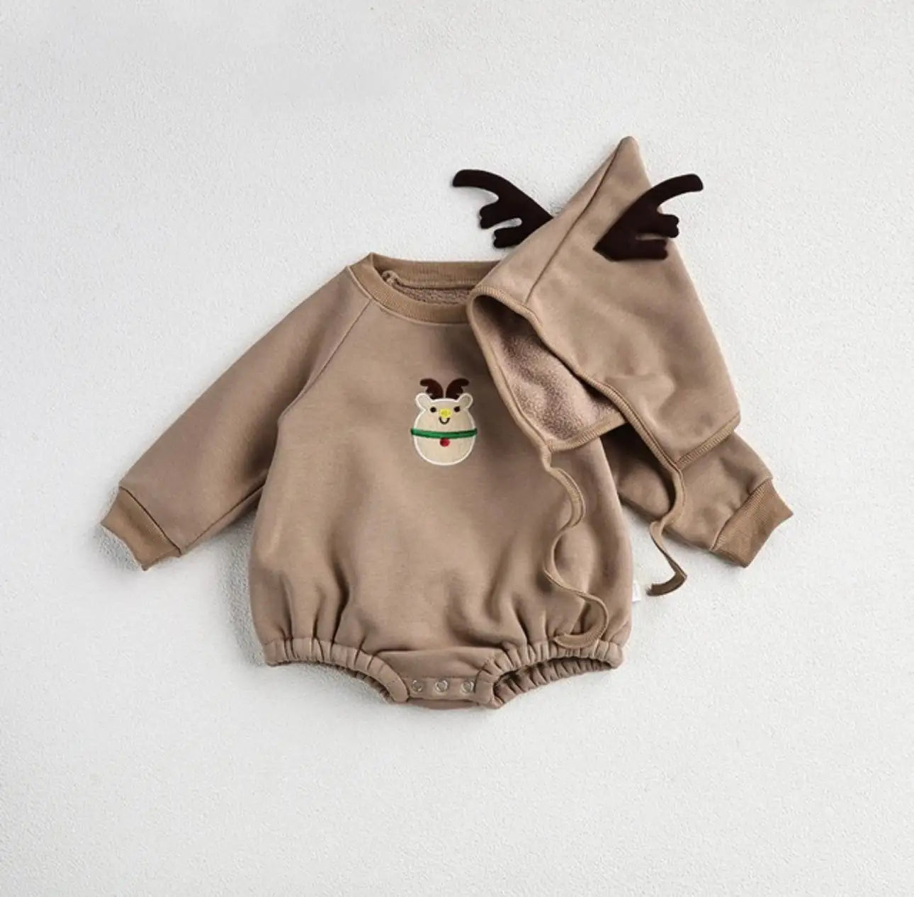 Festive Santa Clause Baby Romper and Hat
