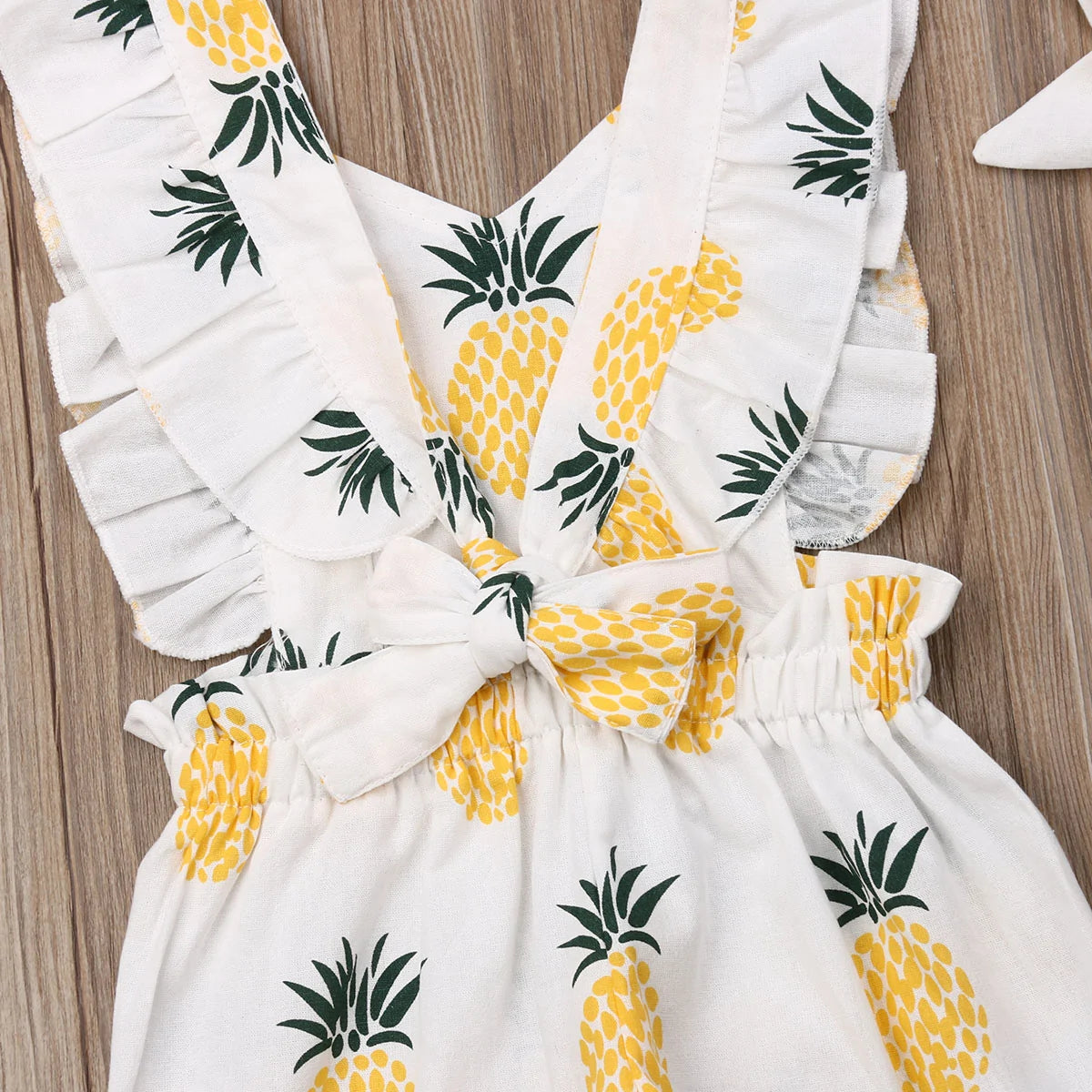 Tropical Vibes Pineapple Romper Set for Girls