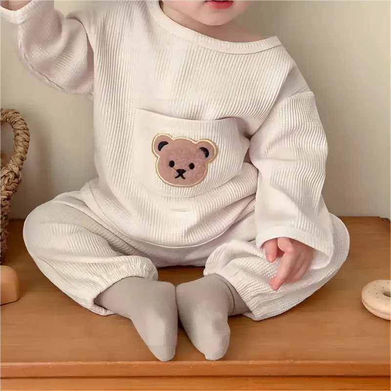 Bear Waffle Texture Toddler Comfort Set