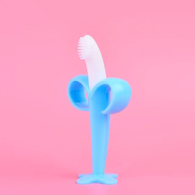 Banana Buds Silicone Baby Teether & Training Toothbrush