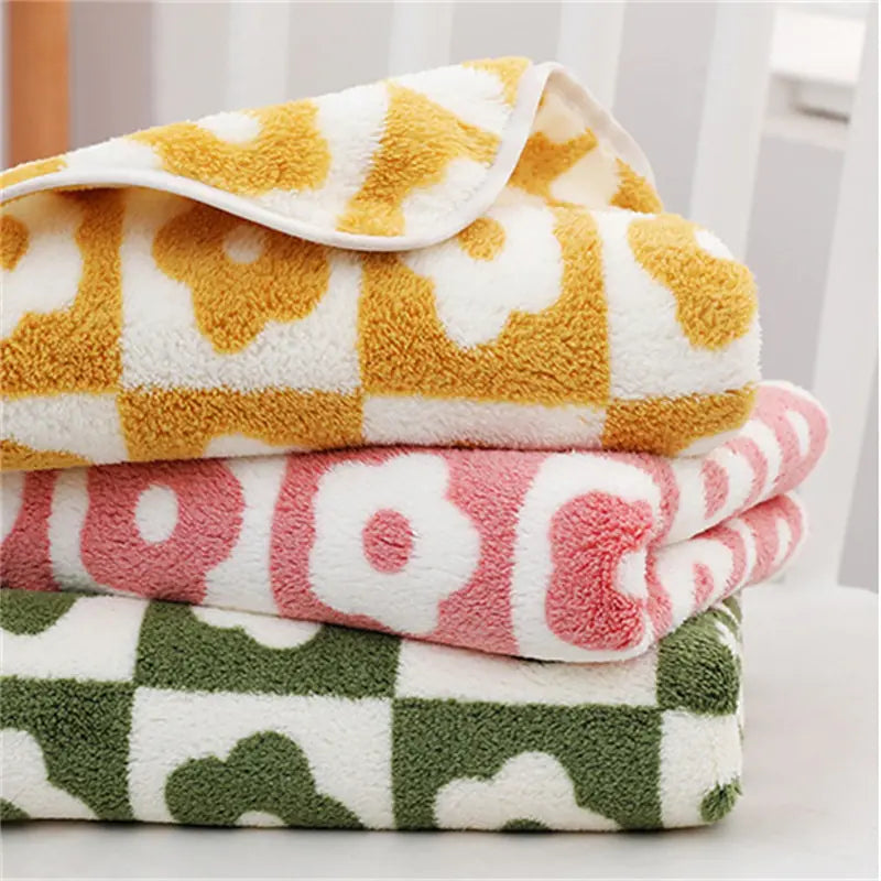 Fashion Plaid Flowers Microfiber Beach Towels for Kids - Soft & Absorbent